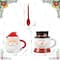 Glitzhome® Christmas Ceramic Santa & Snowman Mug with Lid & Spoon Set